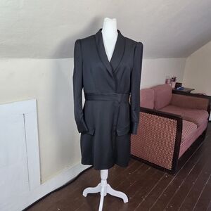 The Kooples Paris Black Tailored Blazer Dress Wool Size 3 US M